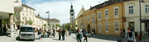 Április havában a Ferences templom. Szombathely Ferences templom